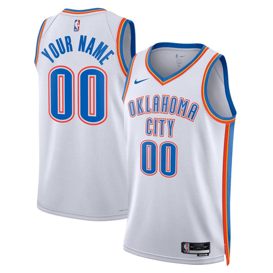 Oklahoma City Thunder Nike Unisex Swingman Custom Jersey White - Association Edition Team Jersey Sports Fan Apparel