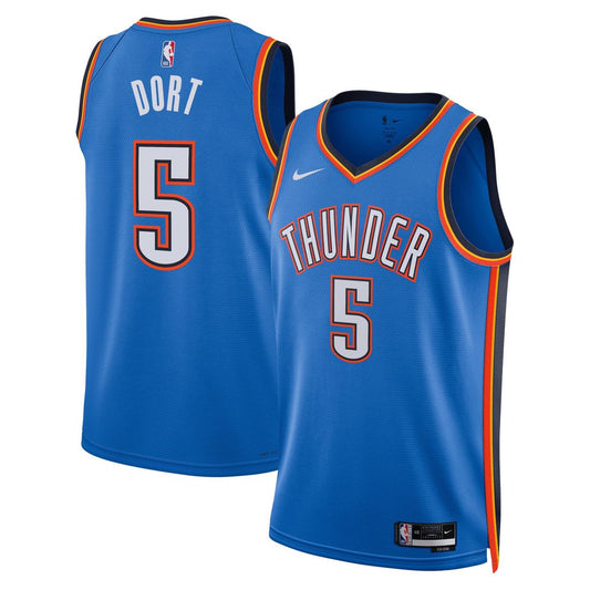 Oklahoma City Thunder Luguentz Dort Nike Unisex Swingman Jersey - Icon Edition - Blue Team Jersey Sports Fan Apparel