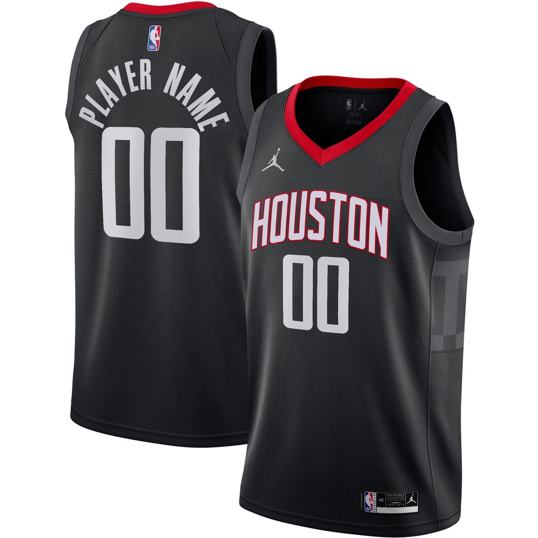 Houston Rockets Jordan Brand Swingman Custom Jersey - Statement Edition - Black Team Jersey Sports Fan Apparel