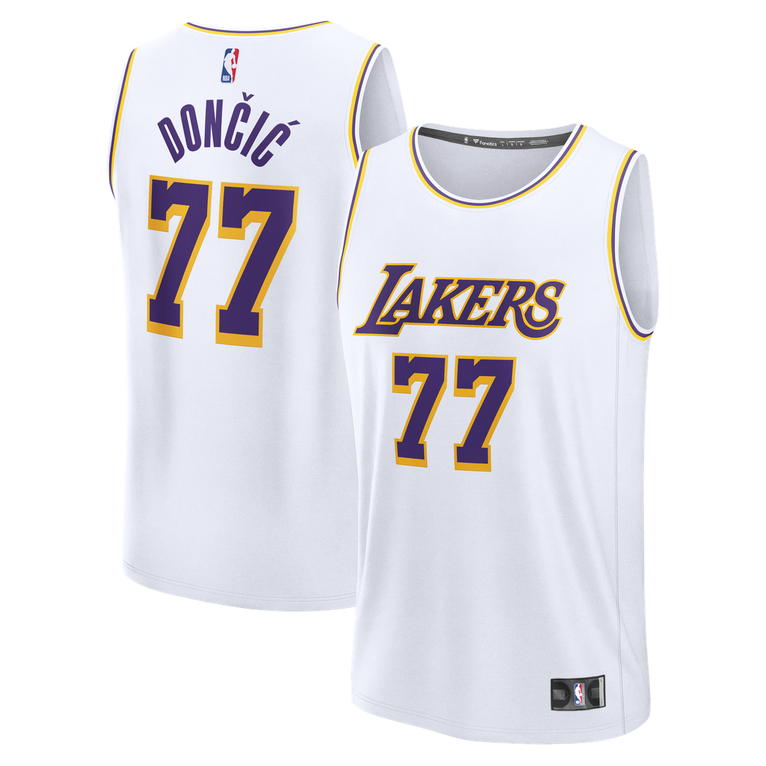 Los Angeles Lakers Luka Dončić Fanatics Youth Fast Break Replica Jersey - White - Association Edition Team Jersey Sports Fan Apparel