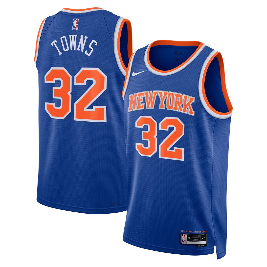 New York Knicks Karl - Anthony Towns Nike Unisex Swingman Jersey - Blue - Icon Edition Team Jersey Sports Fan Apparel