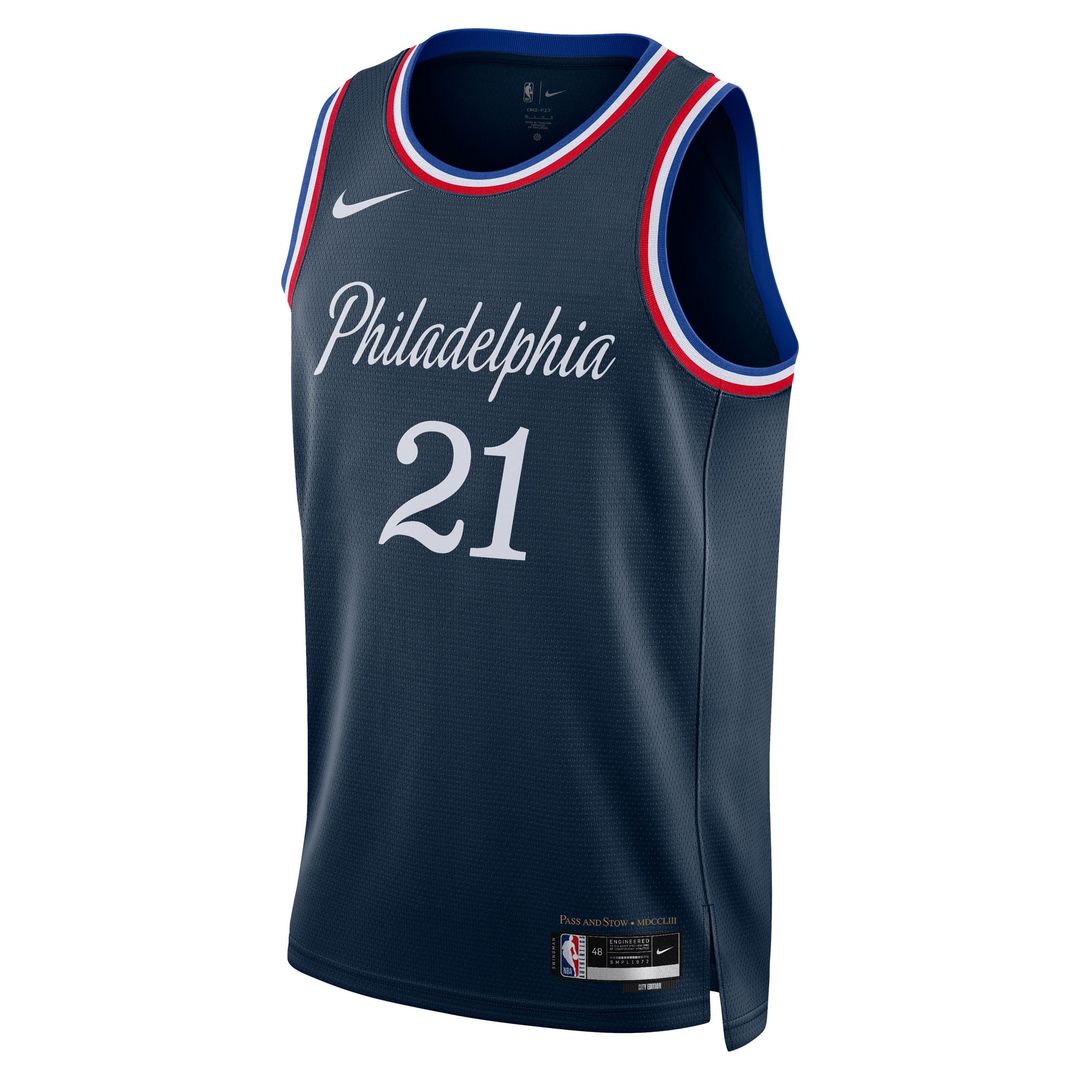 Philadelphia 76ers Joel Embiid Nike Unisex 2025/26 Swingman Jersey - Navy - City Edition Team Jersey Sports Fan Apparel