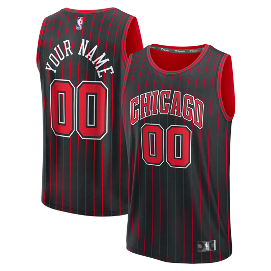 Chicago Bulls Fanatics Fast Break Custom Jersey - Icon Edition - Black Team Jersey Sports Fan Apparel