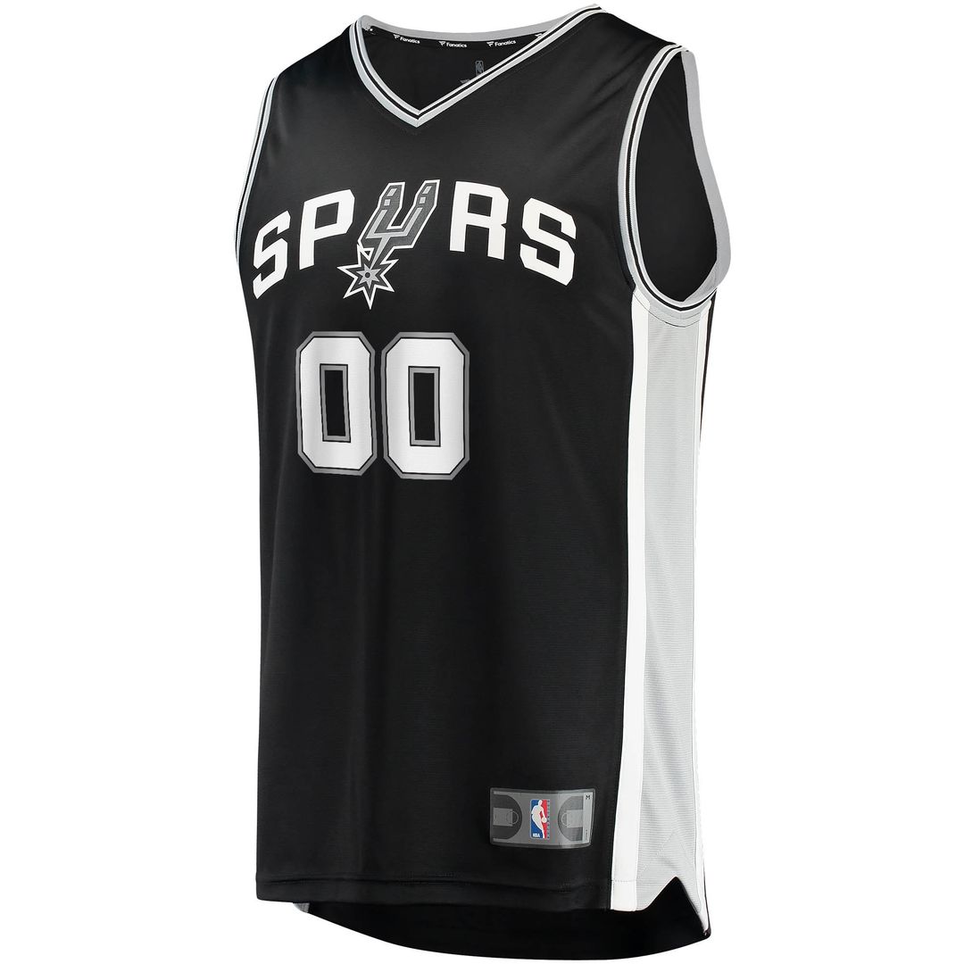 San Antonio Spurs Fanatics Fast Break Custom Replica Jersey Black - Icon Edition Team Jersey Sports Fan Apparel