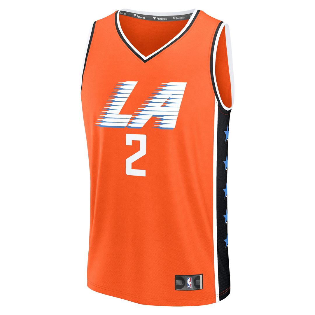 LA Clippers Kawhi Leonard Fanatics 2025/26 City Edition Fast Break Jersey - Orange Team Jersey Sports Fan Apparel
