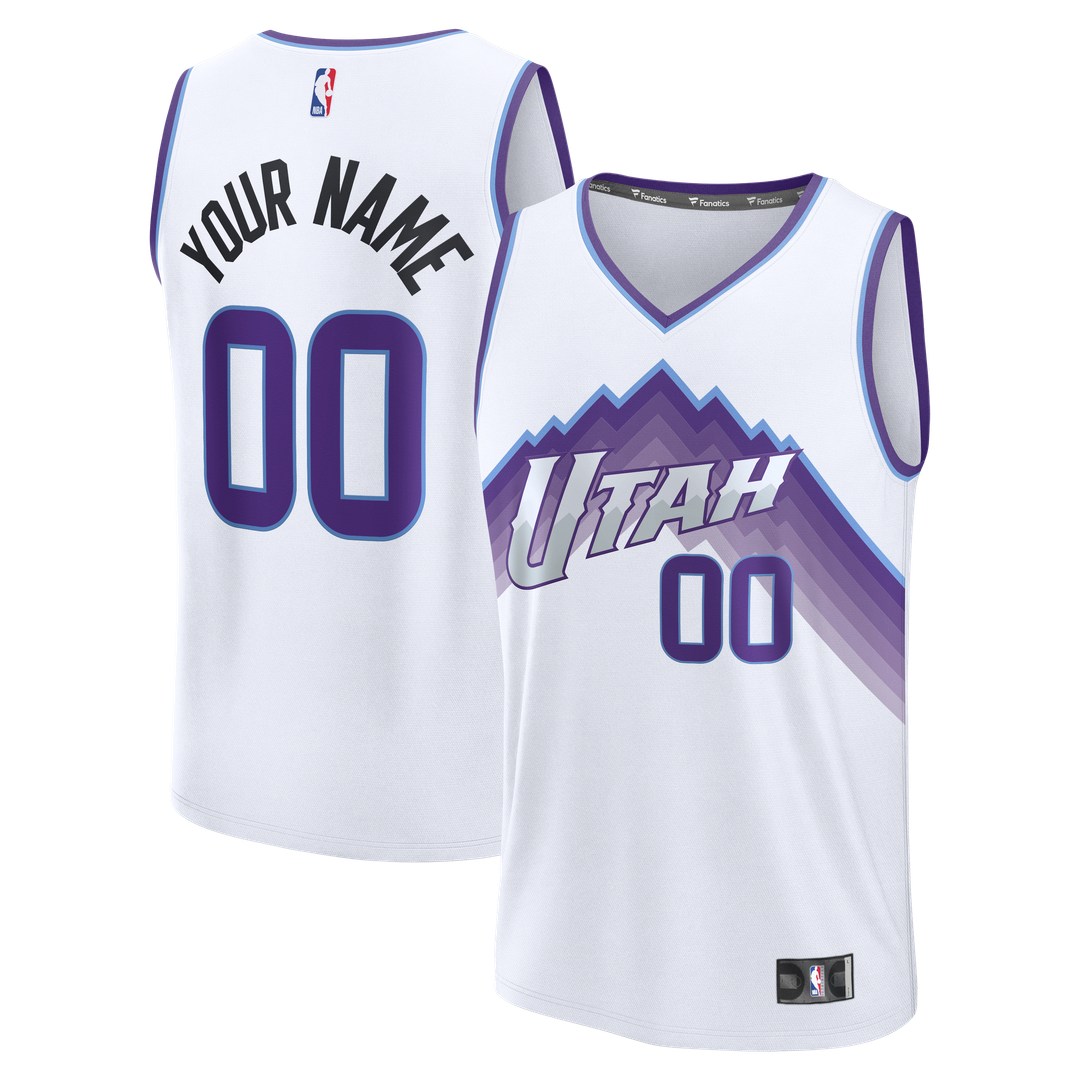 Utah Jazz Fanatics Youth Fast Break Replica Custom Jersey - Association Edition Team Jersey Sports Fan Apparel