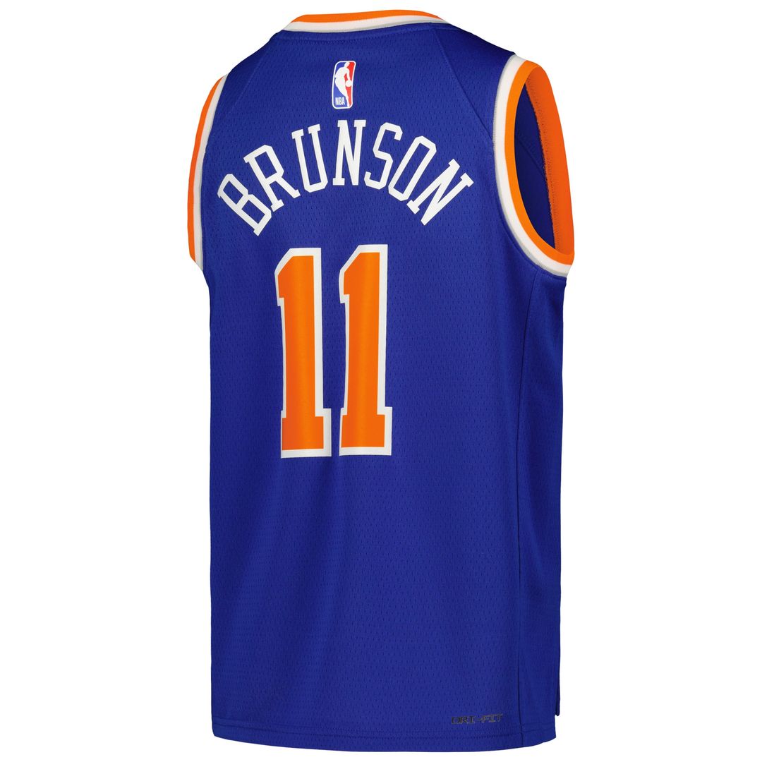 New York Knicks Jalen Brunson Nike Youth Swingman Jersey - Icon Edition - Blue Team Jersey Sports Fan Apparel