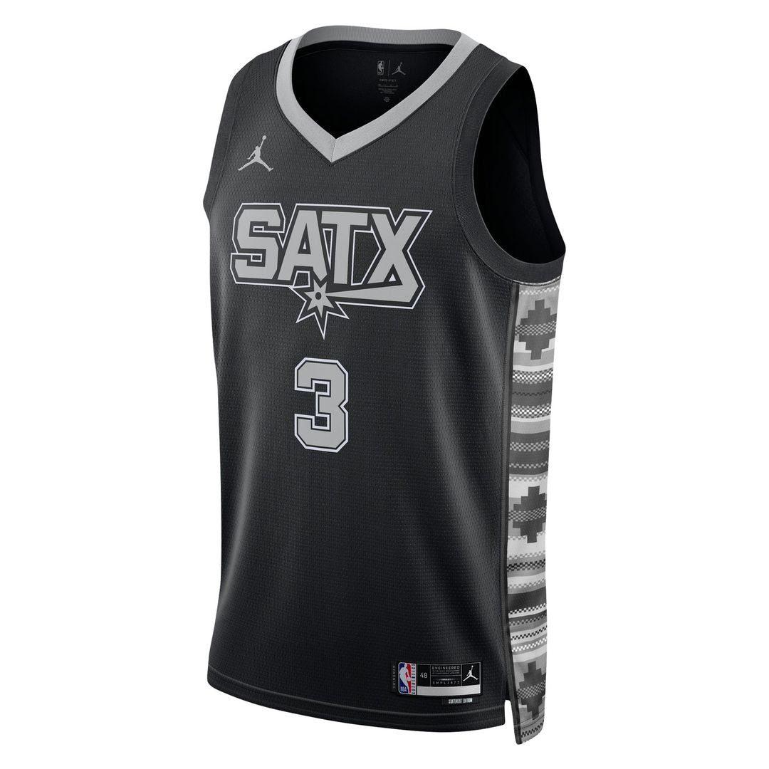 San Antonio Spurs Keldon Johnson Jordan Brand Unisex Swingman Jersey - Statement Edition - Black Team Jersey Sports Fan Apparel