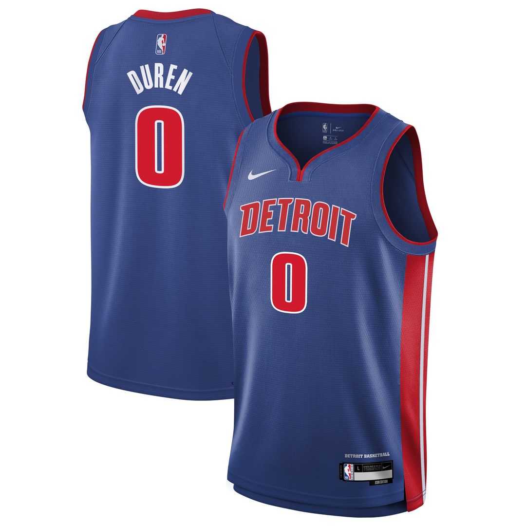 Detroit Pistons Jalen Duren Nike Youth Swingman Jersey - Icon Edition - Blue Team Jersey Sports Fan Apparel