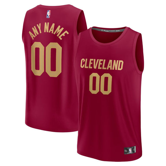 Cleveland Cavaliers Fanatics Fast Break Custom Jersey - Wine - Icon Edition Team Jersey Sports Fan Apparel