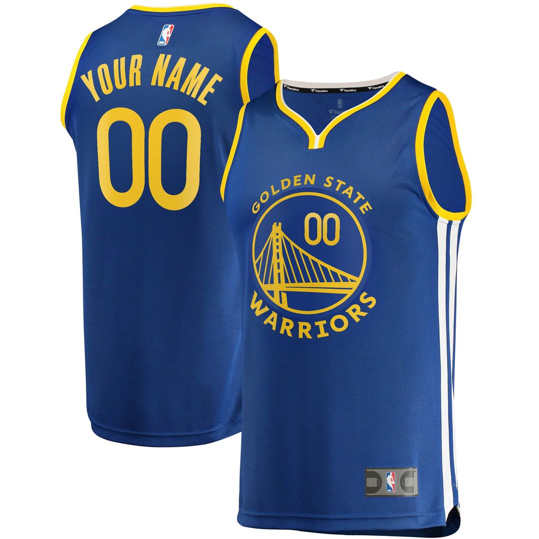 Golden State Warriors Fanatics Fast Break Custom Replica Jersey Royal - Icon Edition Team Jersey Sports Fan Apparel