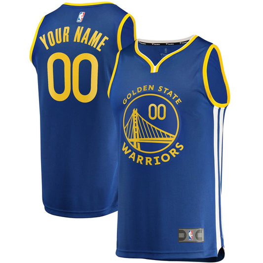 Golden State Warriors Fanatics Fast Break Custom Replica Jersey Royal - Icon Edition Team Jersey Sports Fan Apparel