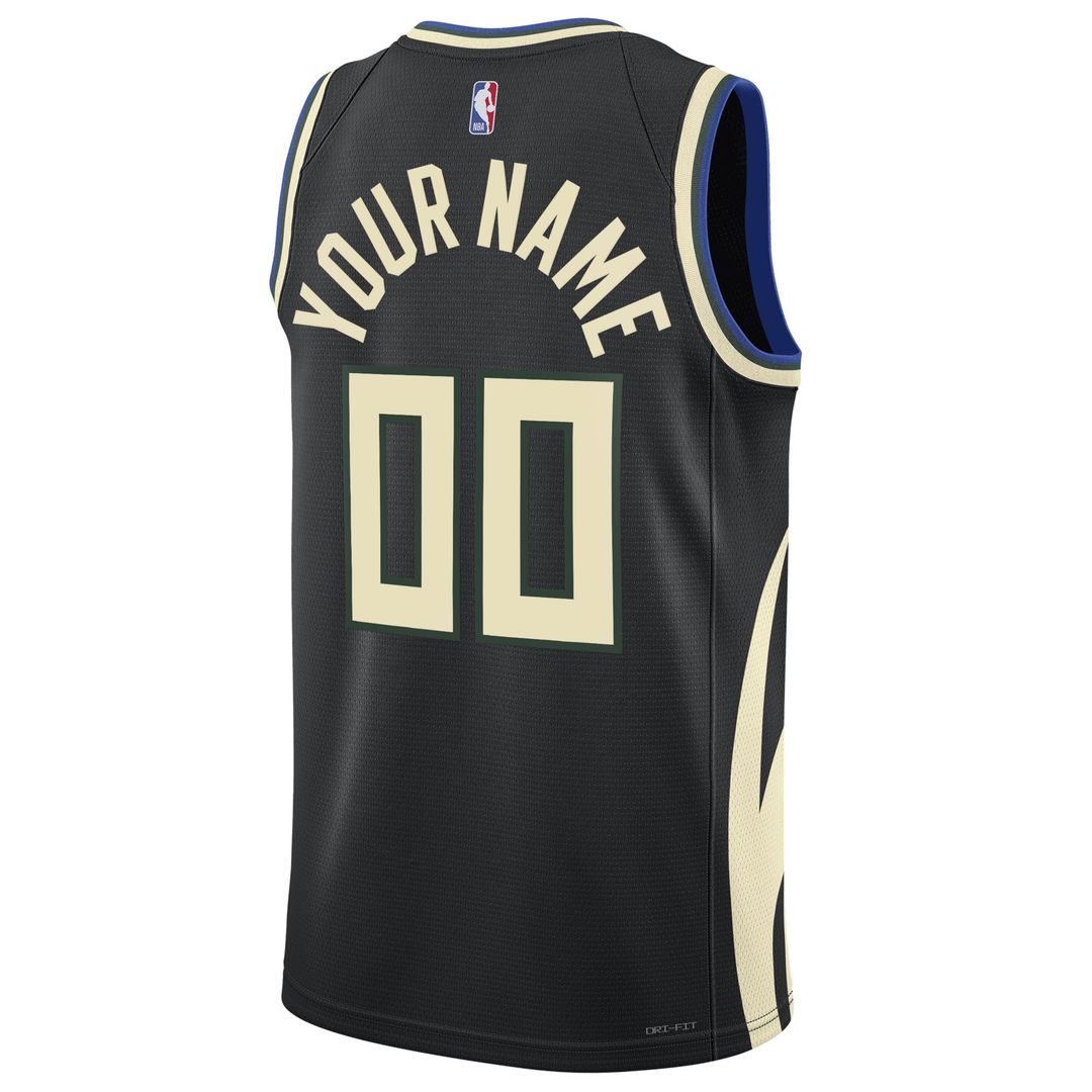 Milwaukee Bucks Jordan Brand Unisex 2022/23 Swingman Custom Jersey - Statement Edition - Black Team Jersey Sports Fan Apparel