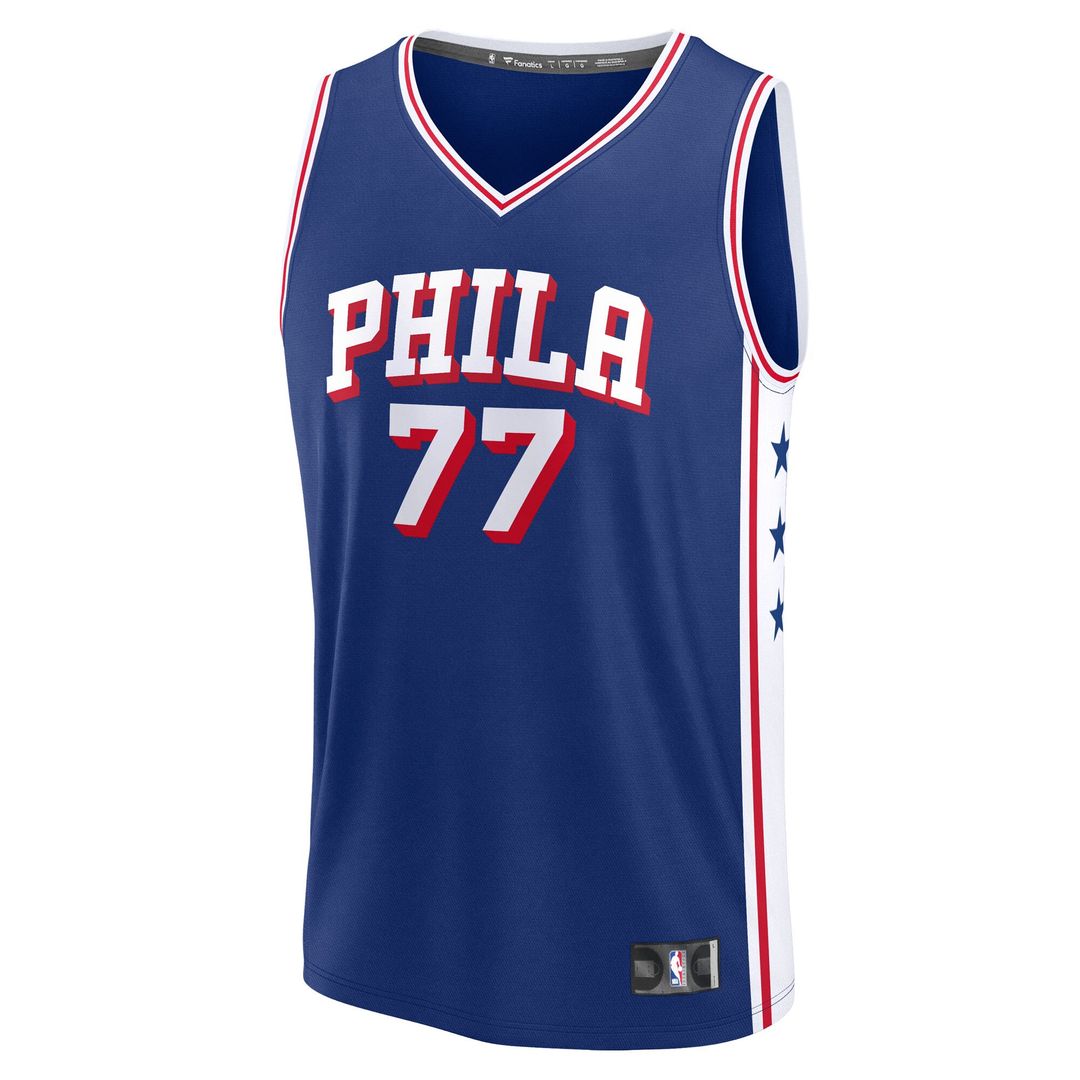 Philadelphia 76ers V. J. Edgecombe Fanatics Youth 2025 NBA Draft First Round Pick Fast Break Replica Jersey - Icon Edition - Royal Team Jersey Sports