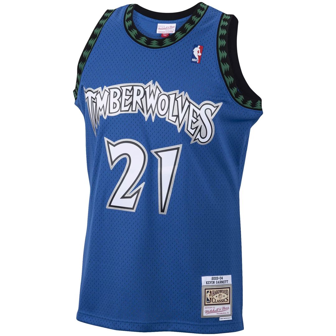 Minnesota Timberwolves Kevin Garnett Mitchell & Ness Big & Tall 2003/04 Hardwood Classics Swingman Jersey - Blue Team Jersey Sports Fan Apparel