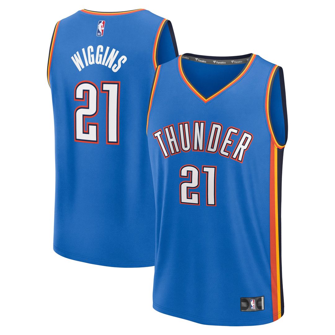 Oklahoma City Thunder Aaron Wiggins Fanatics Fast Break Replica Player Jersey - Icon Edition - Blue Team Jersey Sports Fan Apparel
