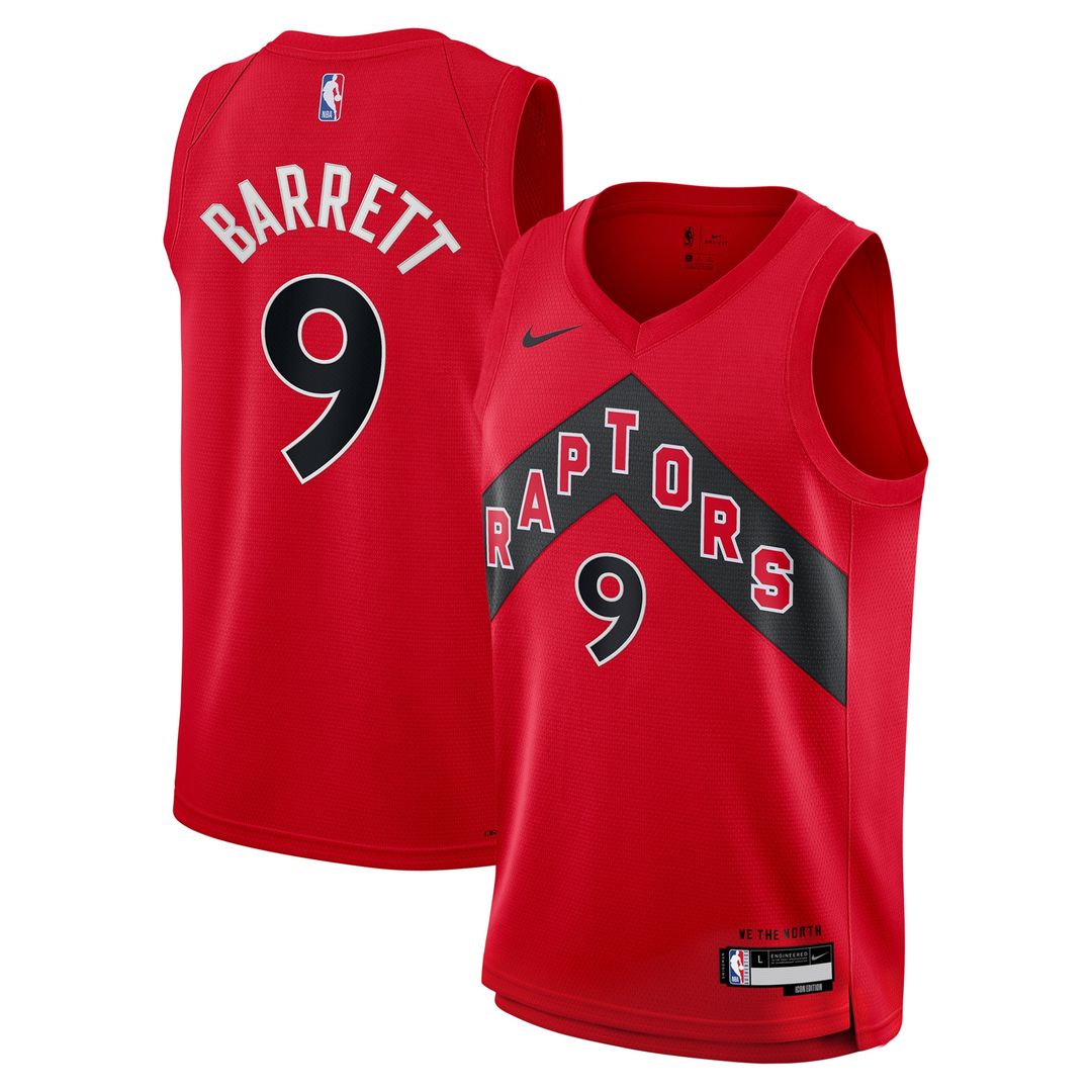 Toronto Raptors RJ Barrett Nike Youth Swingman Jersey - Icon Edition - Red Team Jersey Sports Fan Apparel