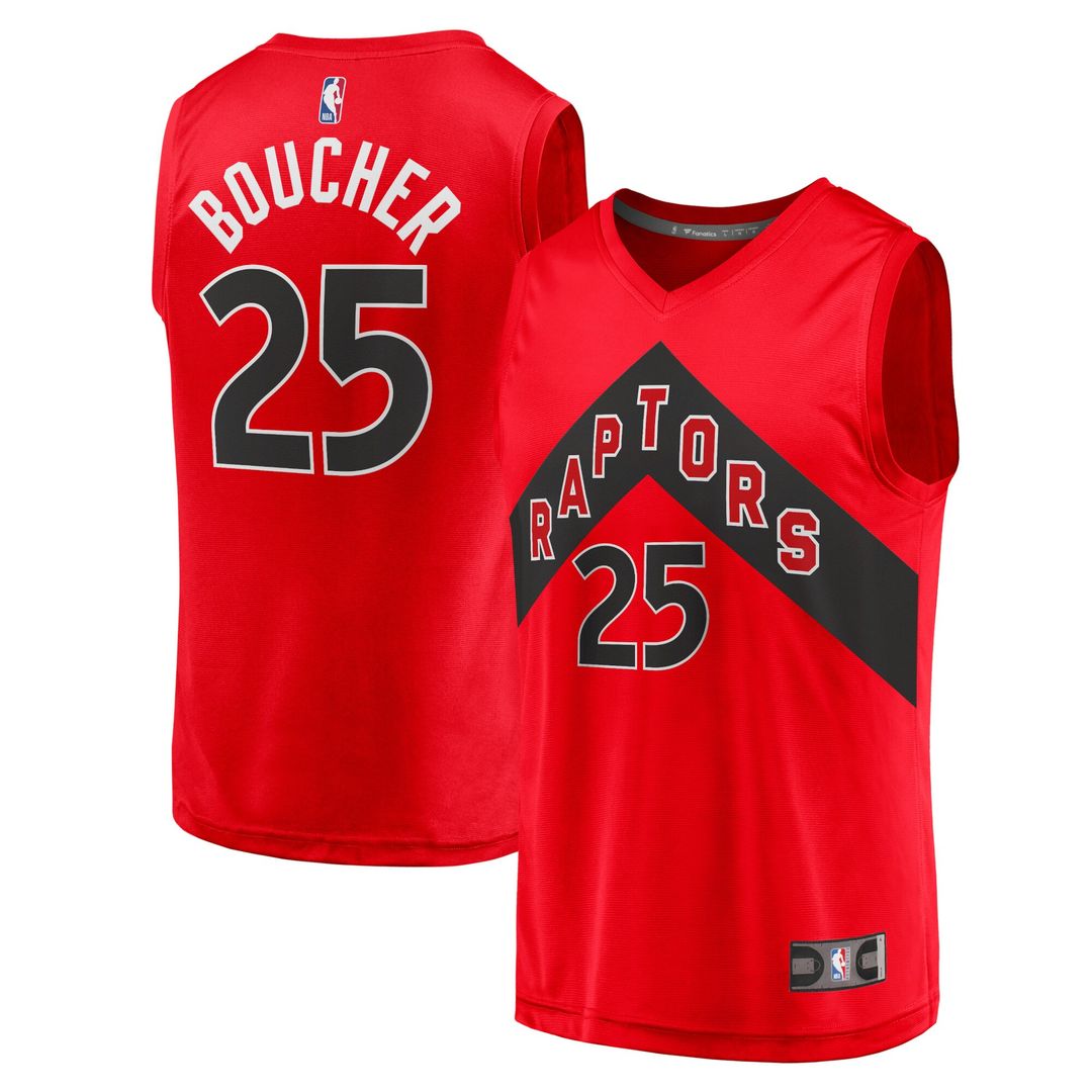 Toronto Raptors Chris Boucher Fanatics Fast Break Replica Jersey - Icon Edition - Red Team Jersey Sports Fan Apparel
