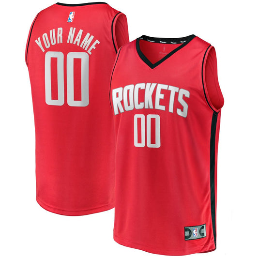 Houston Rockets Fanatics Fast Break Custom Replica Jersey - Icon Edition - Red Team Jersey Sports Fan Apparel