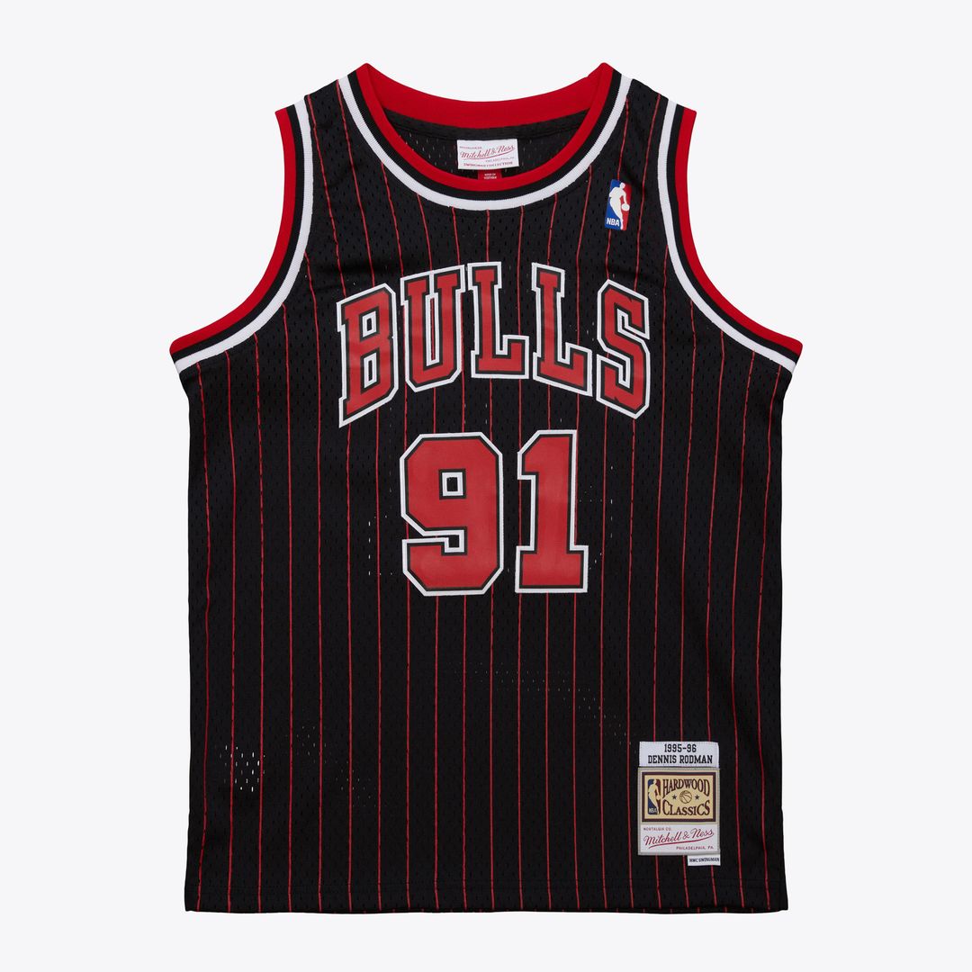 Chicago Bulls Dennis Rodman Youth 1995/96 Swingman Jersey - Black Team Jersey Sports Fan Apparel