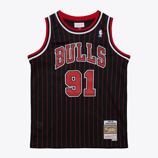 Chicago Bulls Dennis Rodman Youth 1995/96 Swingman Jersey - Black Team Jersey Sports Fan Apparel