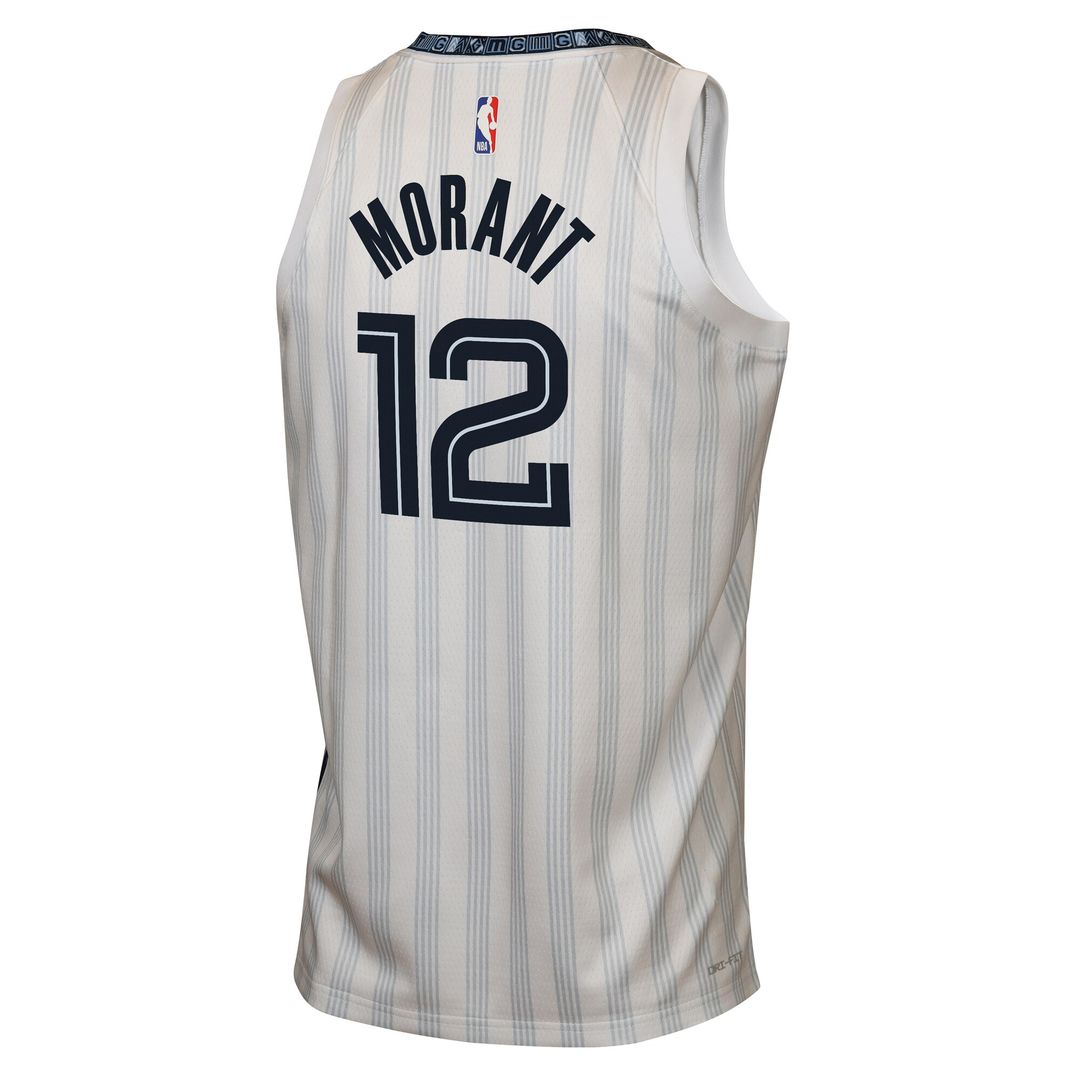 Memphis Grizzlies Ja Morant Nike Youth 2025/26 City Edition Swingman Jersey - White Team Jersey Sports Fan Apparel