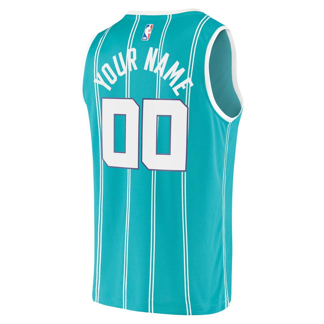 Charlotte Hornets Fanatics Fast Break Replica Custom Jersey - Icon Edition - Teal Team Jersey Sports Fan Apparel