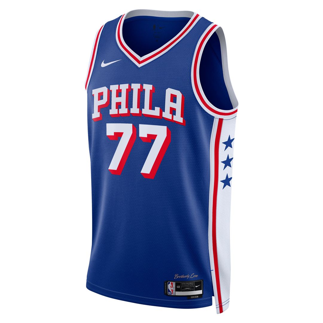 Philadelphia 76ers V. J. Edgecombe Nike Unisex 2025 NBA Draft First Round Pick Swingman Jersey - Icon Edition - Royal Team Jersey Sports Fan Apparel