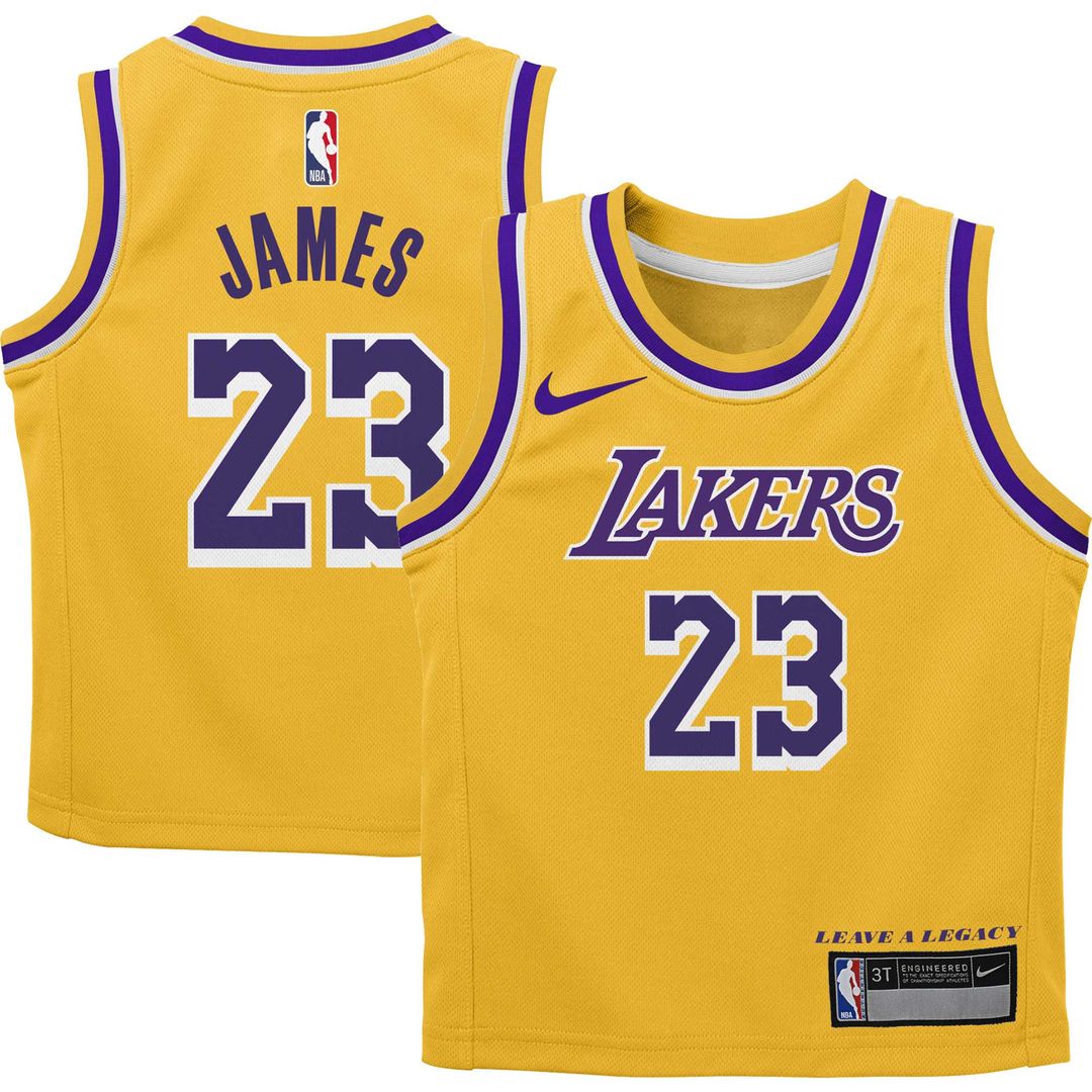 Los Angeles Lakers LeBron James Nike Preschool Dri - FIT Swingman Player Jersey - Icon Edition - Gold Team Jersey Sports Fan Apparel
