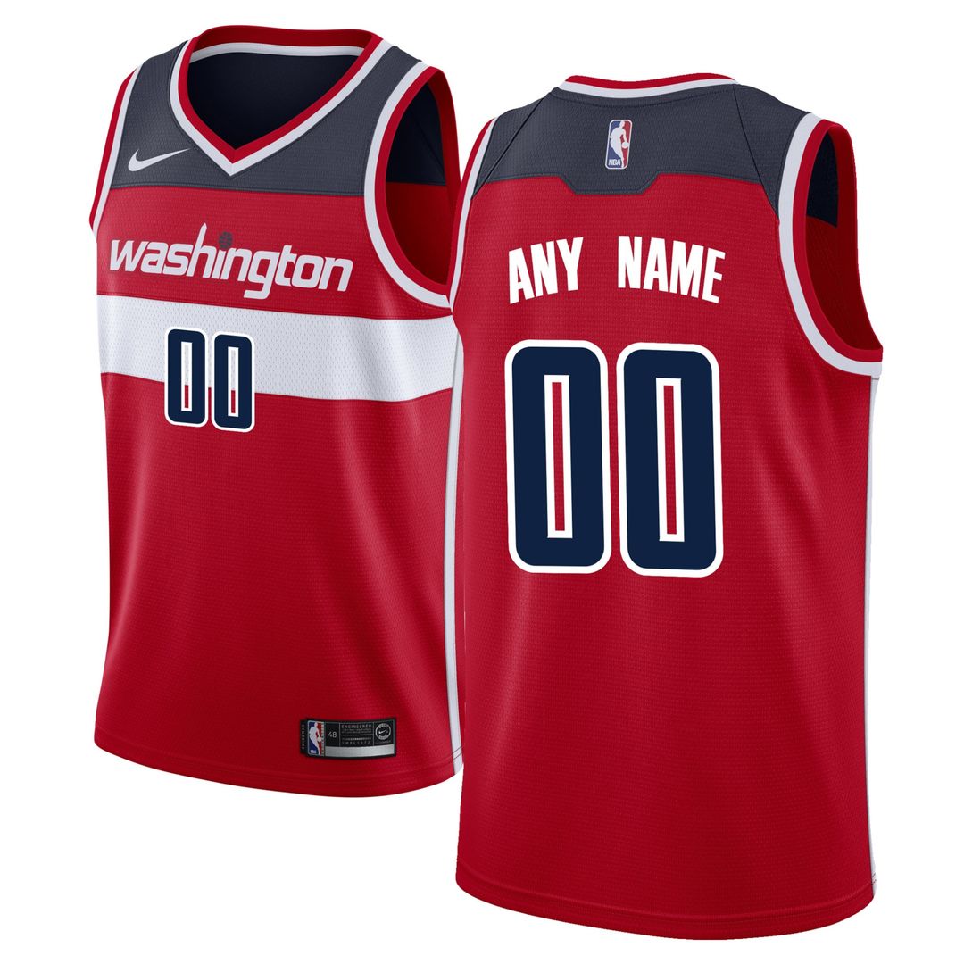 Washington Wizards Nike Swingman Custom Jersey Red - Icon Edition Team Jersey Sports Fan Apparel