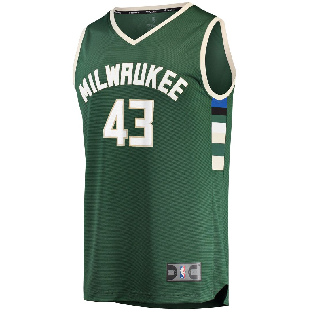 Milwaukee Bucks Thanasis Antetokounmpo Fanatics Fast Break Replica Player Jersey - Icon Edition - Hunter Green Team Jersey Sports Fan Apparel