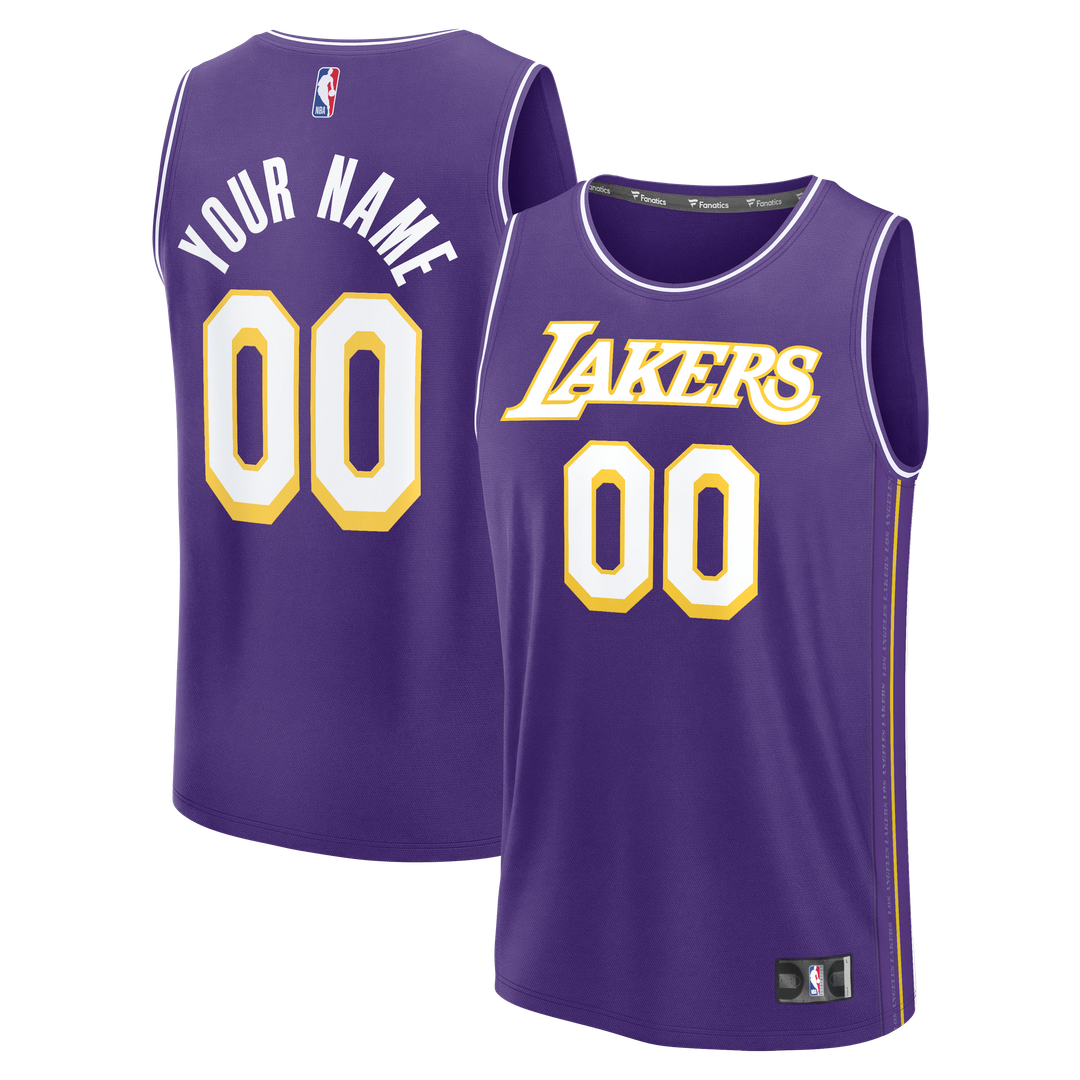 Los Angeles Lakers Fanatics Fast Break Custom Jersey - Icon Edition - Purple Team Jersey Sports Fan Apparel