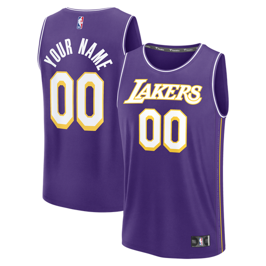 Los Angeles Lakers Fanatics Fast Break Custom Jersey - Icon Edition - Purple Team Jersey Sports Fan Apparel
