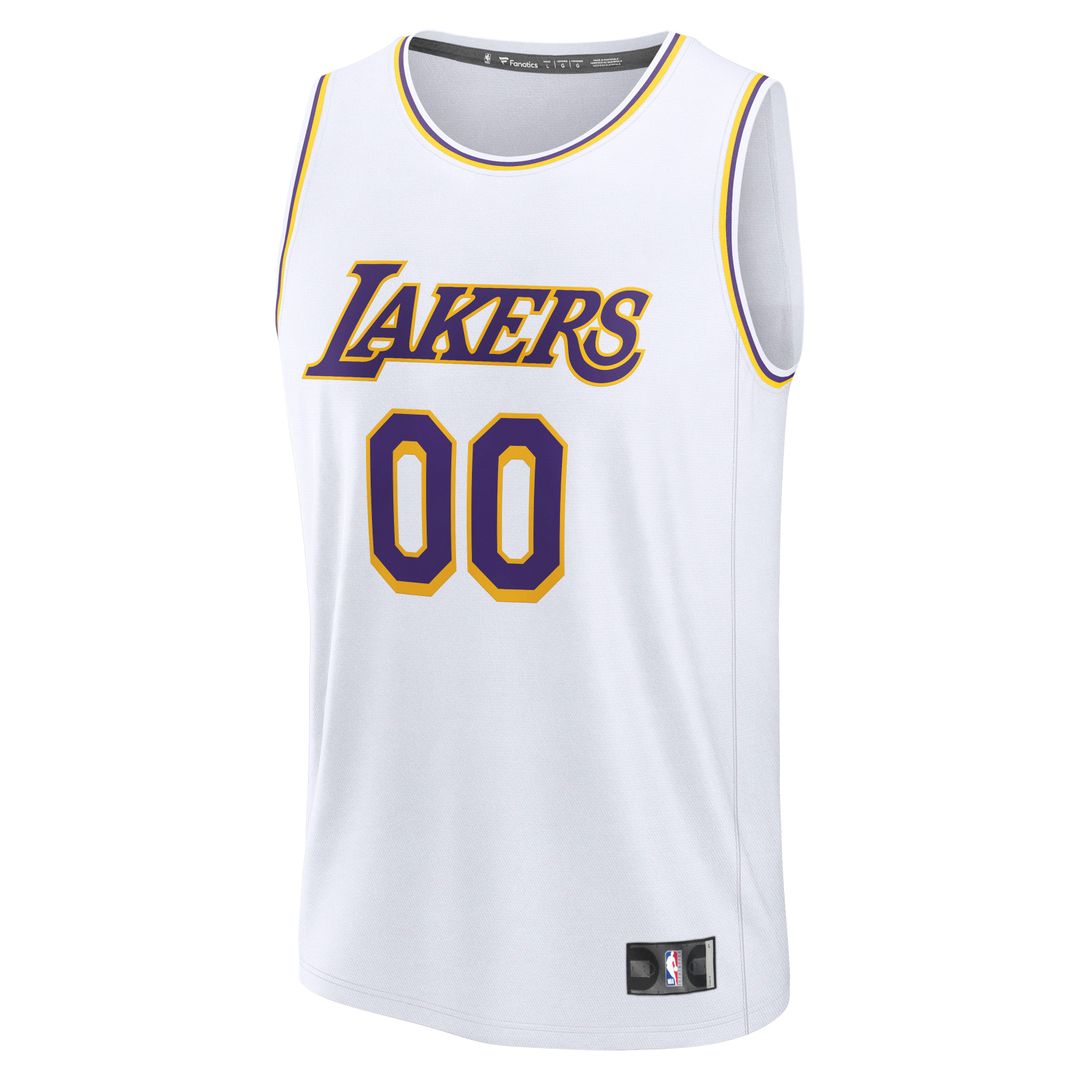 Los Angeles Lakers Fanatics Fast Break Custom Replica Jersey - Association Edition - White Team Jersey Sports Fan Apparel