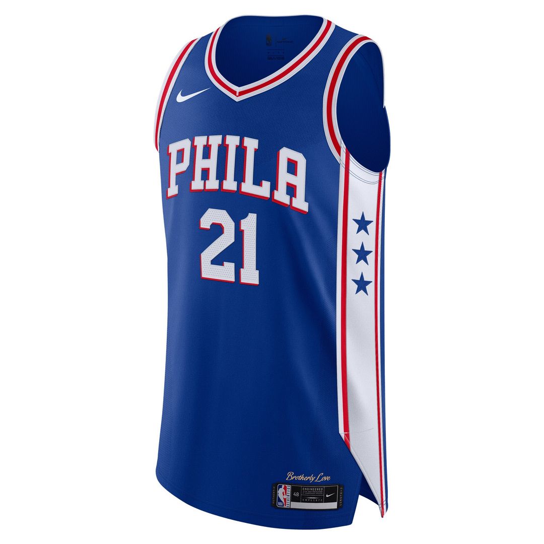Philadelphia 76ers Joel Embiid Nike Authentic Jersey - Icon Edition - Royal Team Jersey Sports Fan Apparel