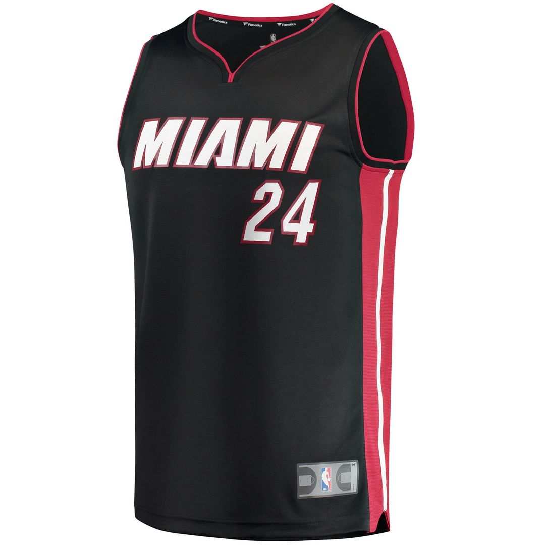 Miami Heat Haywood Highsmith Fanatics 2021/22 Fast Break Replica Jersey - Icon Edition - Black Team Jersey Sports Fan Apparel
