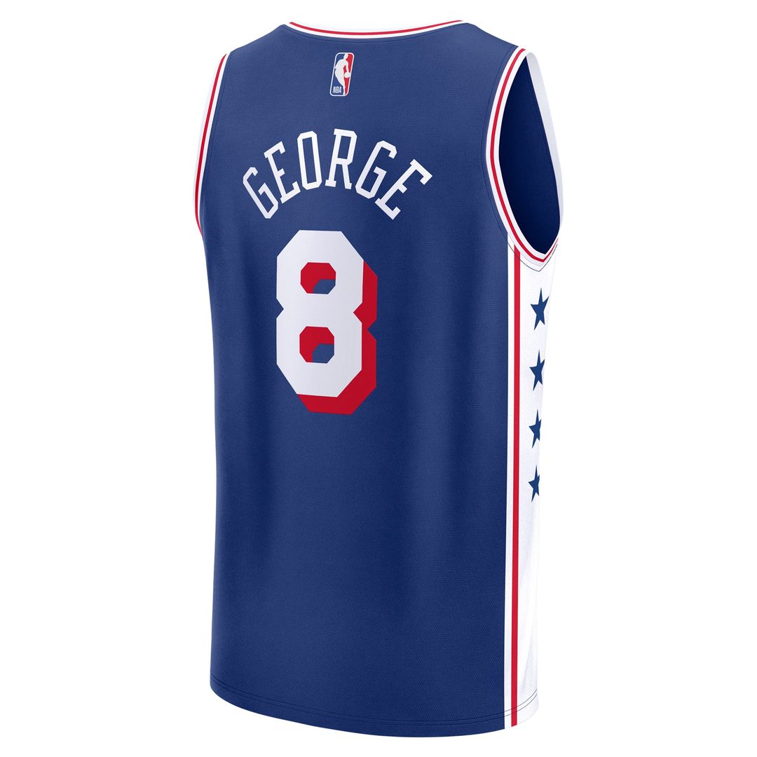 Philadelphia 76ers Paul George Fanatics Fast Break Replica Player Jersey - Icon Edition - Royal Team Jersey Sports Fan Apparel