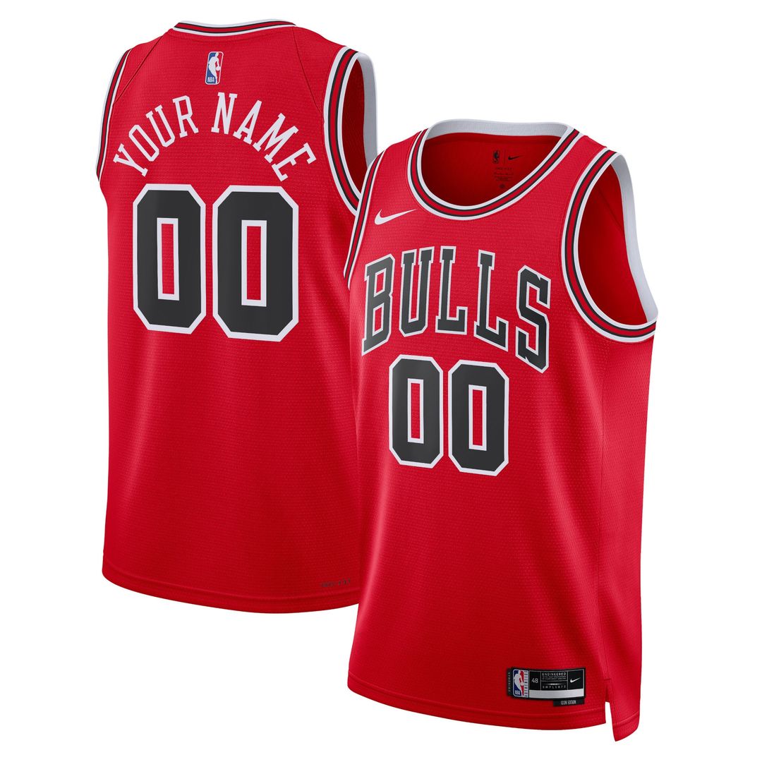Chicago Bulls Nike Unisex Swingman Custom Jersey Red - Icon Edition Team Jersey Sports Fan Apparel
