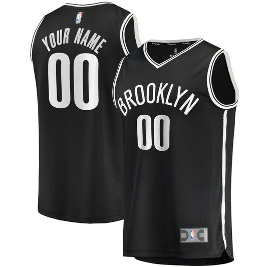 Brooklyn Nets Fanatics Fast Break Custom Replica Jersey Black - Icon Edition Team Jersey Sports Fan Apparel
