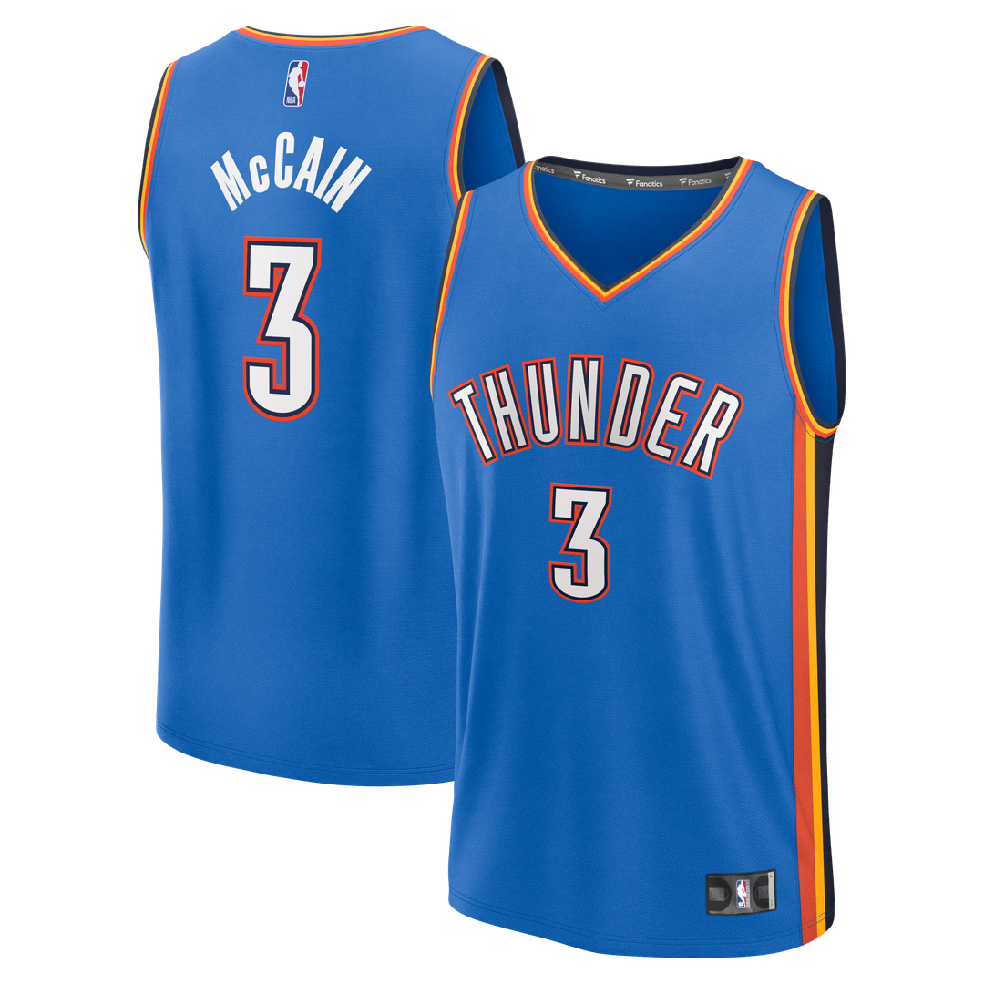 Oklahoma City Thunder Jared McCain Fanatics Fast Break Replica Jersey - Icon Edition - Blue Team Jersey Sports Fan Apparel