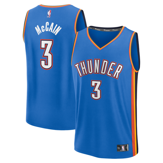 Oklahoma City Thunder Jared McCain Fanatics Fast Break Replica Jersey - Icon Edition - Blue Team Jersey Sports Fan Apparel