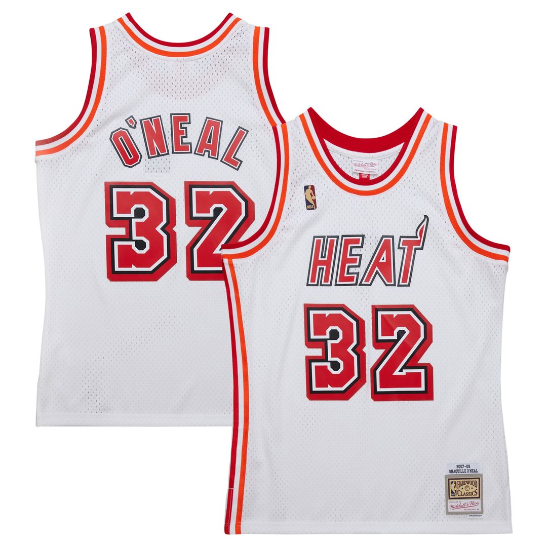 Miami Heat Shaquille O'Neal Mitchell & Ness 2007/08 Hardwood Classics Swingman Jersey - White Team Jersey Sports Fan Apparel