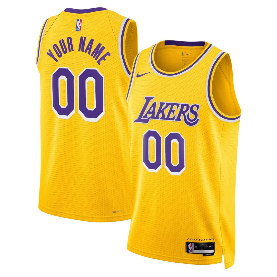 Los Angeles Lakers Nike Unisex Swingman Custom Jersey Gold - Icon Edition Team Jersey Sports Fan Apparel