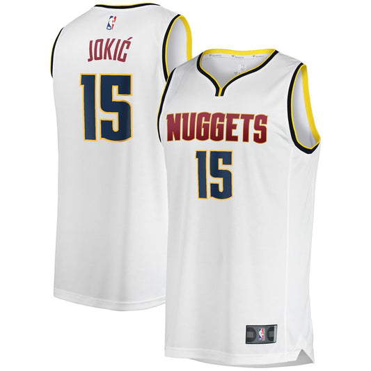 Denver Nuggets Nikola Jokic Fanatics Fast Break Player Jersey - Association Edition - White Team Jersey Sports Fan Apparel