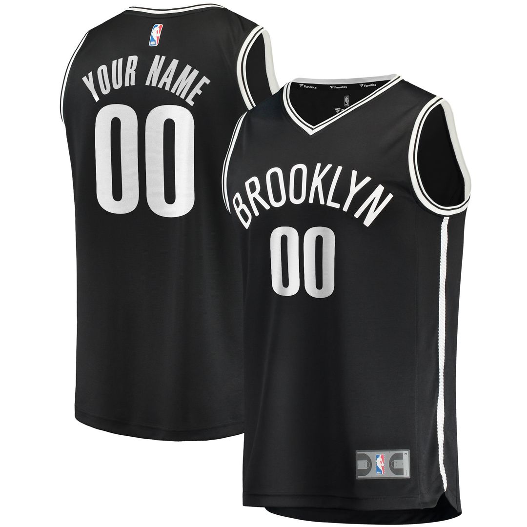 Brooklyn Nets Fanatics Youth Fast Break Custom Replica Jersey Black - Icon Edition Team Jersey Sports Fan Apparel