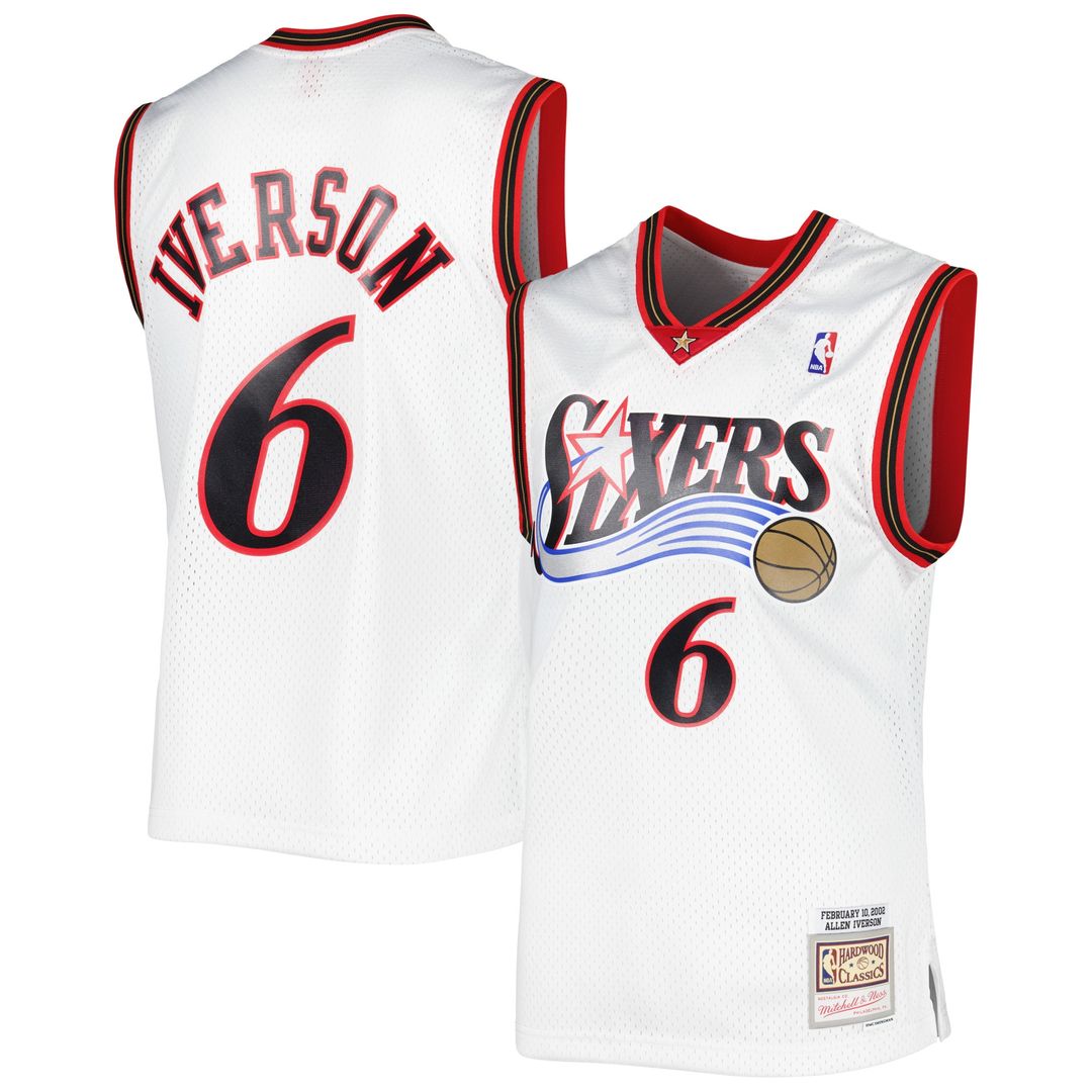 Philadelphia 76ers Allen Iverson Mitchell & Ness 2002/03 Hardwood Classics Swingman Jersey - Red Team Jersey Sports Fan Apparel