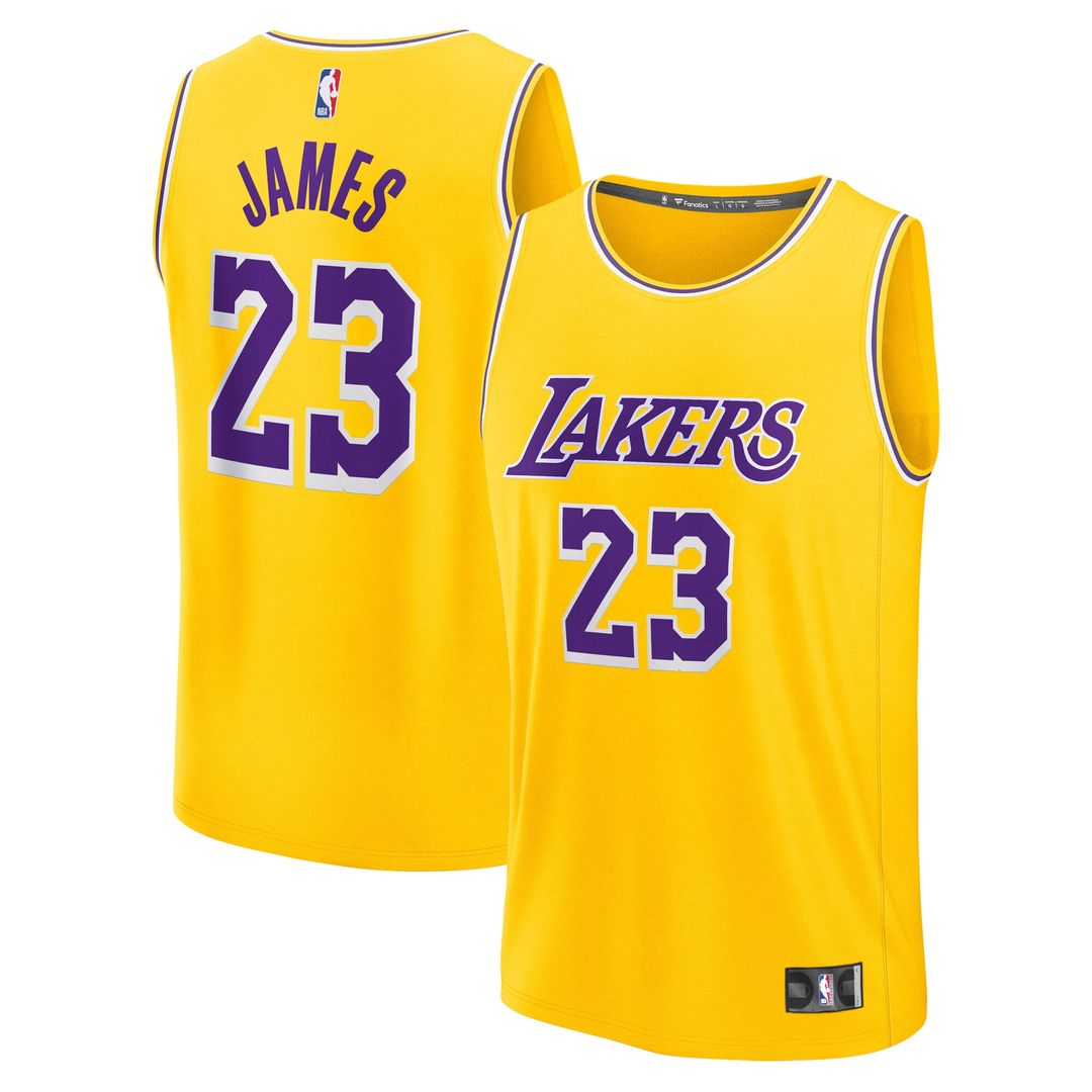 Los Angeles Lakers LeBron James Fanatics Youth Fast Break Replica Player Jersey - Icon Edition - Gold Team Jersey Sports Fan Apparel