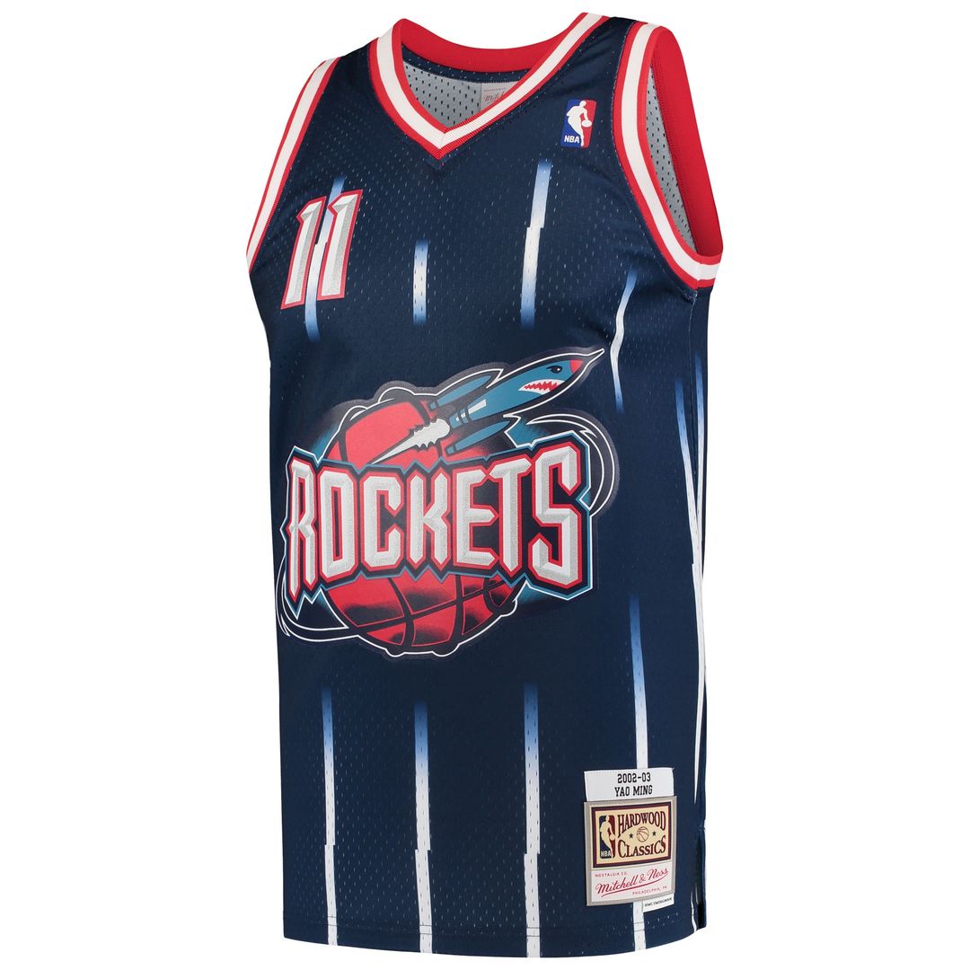 Houston Rockets Yao Ming Mitchell & Ness 2002/03 Hardwood Classics Swingman Jersey - Navy Team Jersey Sports Fan Apparel