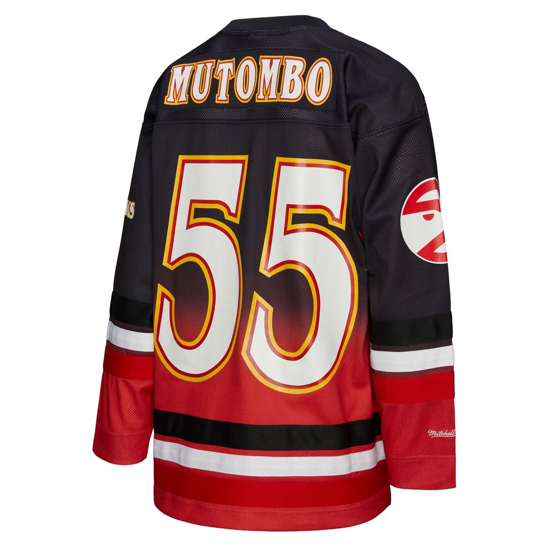 Atlanta Hawks Dikembe Mutombo Mitchell & Ness Unisex Maxxed Out Fashion Hockey Jersey - Red Team Jersey Sports Fan Apparel