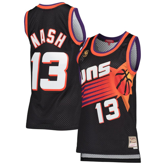 Phoenix Suns Steve Nash Mitchell & Ness Women's Hardwood Classics Swingman Jersey - Black Team Jersey Sports Fan Apparel